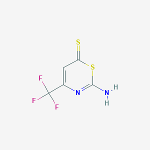 molecular formula C5H3F3N2S2 B11082285 2-amino-4-(trifluoromethyl)-6H-1,3-thiazine-6-thione 