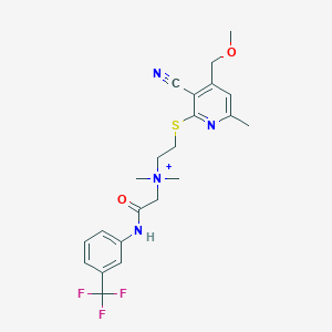 molecular formula C22H26F3N4O2S+ B11082305 N-(2-{[3-cyano-4-(methoxymethyl)-6-methylpyridin-2-yl]sulfanyl}ethyl)-N,N-dimethyl-2-oxo-2-{[3-(trifluoromethyl)phenyl]amino}ethanaminium 