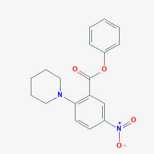 molecular formula C18H18N2O4 B11082327 Phenyl 5-nitro-2-(piperidin-1-yl)benzoate 