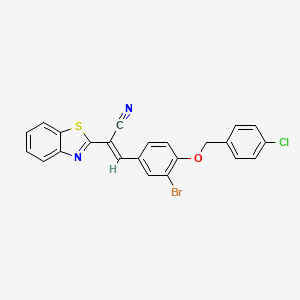 (2E)-2-(1,3-benzothiazol-2-yl)-3-{3-bromo-4-[(4-chlorobenzyl)oxy]phenyl}prop-2-enenitrile