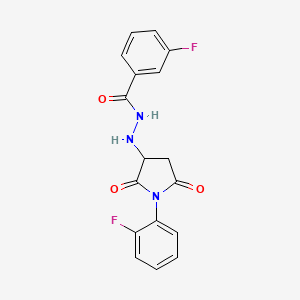 3-fluoro-N'-[1-(2-fluorophenyl)-2,5-dioxopyrrolidin-3-yl]benzohydrazide