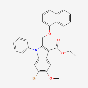 molecular formula C29H24BrNO4 B11082364 ethyl 6-bromo-5-methoxy-2-((naphthalen-1-yloxy)methyl)-1-phenyl-1H-indole-3-carboxylate 