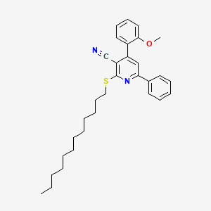 molecular formula C31H38N2OS B11082405 2-(Dodecylsulfanyl)-4-(2-methoxyphenyl)-6-phenylpyridine-3-carbonitrile 