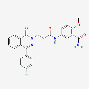 molecular formula C25H21ClN4O4 B11082410 5-({3-[4-(4-chlorophenyl)-1-oxophthalazin-2(1H)-yl]propanoyl}amino)-2-methoxybenzamide 