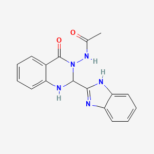 molecular formula C17H15N5O2 B11082428 Acetamide, N-[2-(1H-benzoimidazol-2-yl)-4-oxo-1,4-dihydro-2H-quinazolin-3-yl]- 