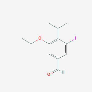 molecular formula C12H15IO2 B11082454 3-Ethoxy-5-iodo-4-(propan-2-yl)benzaldehyde 