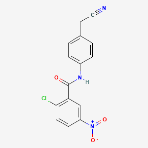 molecular formula C15H10ClN3O3 B11082474 2-chloro-N-[4-(cyanomethyl)phenyl]-5-nitrobenzamide 