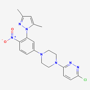 3-chloro-6-{4-[3-(3,5-dimethyl-1H-pyrazol-1-yl)-4-nitrophenyl]piperazin-1-yl}pyridazine