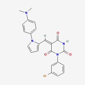 (5Z)-1-(3-bromophenyl)-5-({1-[4-(dimethylamino)phenyl]-1H-pyrrol-2-yl}methylidene)pyrimidine-2,4,6(1H,3H,5H)-trione