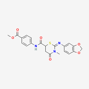 methyl 4-({[(2Z)-2-(1,3-benzodioxol-5-ylimino)-3-methyl-4-oxo-1,3-thiazinan-6-yl]carbonyl}amino)benzoate