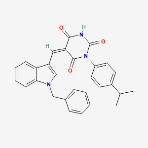 molecular formula C29H25N3O3 B11082501 (5Z)-5-[(1-benzyl-1H-indol-3-yl)methylidene]-6-hydroxy-3-[4-(propan-2-yl)phenyl]pyrimidine-2,4(3H,5H)-dione 