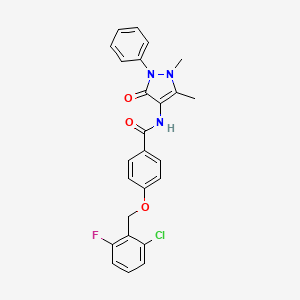 4-[(2-chloro-6-fluorobenzyl)oxy]-N-(1,5-dimethyl-3-oxo-2-phenyl-2,3-dihydro-1H-pyrazol-4-yl)benzamide