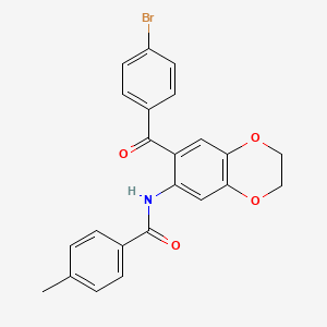 molecular formula C23H18BrNO4 B11082529 N-[7-(4-bromobenzoyl)-2,3-dihydro-1,4-benzodioxin-6-yl]-4-methylbenzamide 