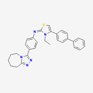 N-[(2Z)-4-(biphenyl-4-yl)-3-ethyl-1,3-thiazol-2(3H)-ylidene]-4-(6,7,8,9-tetrahydro-5H-[1,2,4]triazolo[4,3-a]azepin-3-yl)aniline