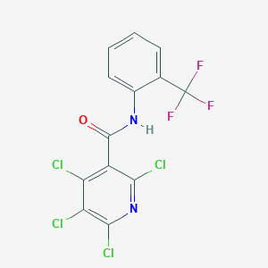 molecular formula C13H5Cl4F3N2O B11082544 2,4,5,6-tetrachloro-N-[2-(trifluoromethyl)phenyl]pyridine-3-carboxamide 