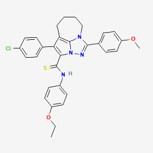 molecular formula C31H29ClN4O2S B11082566 4-(4-chlorophenyl)-N-(4-ethoxyphenyl)-1-(4-methoxyphenyl)-5,6,7,8-tetrahydro-2,2a,8a-triazacyclopenta[cd]azulene-3-carbothioamide 