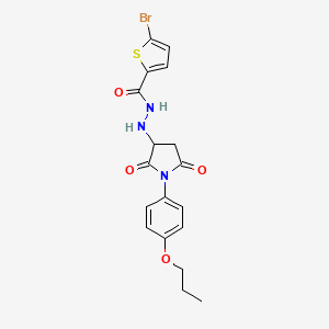 molecular formula C18H18BrN3O4S B11082599 5-bromo-N'-[2,5-dioxo-1-(4-propoxyphenyl)pyrrolidin-3-yl]thiophene-2-carbohydrazide 