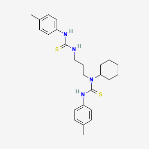 molecular formula C25H34N4S2 B11082602 N-Cyclohexyl-N'-(4-methylphenyl)-N-{3-[(4-toluidinocarbothioyl)amino]propyl}thiourea 