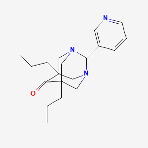 molecular formula C19H27N3O B11082656 Tricyclo[3.3.1.1(3,7)]decan-6-one, 5,7-dipropyl-2-pyridin-3-yl-1,3-diaza- 