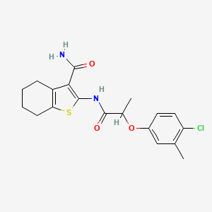 molecular formula C19H21ClN2O3S B11082663 2-{[2-(4-Chloro-3-methylphenoxy)propanoyl]amino}-4,5,6,7-tetrahydro-1-benzothiophene-3-carboxamide 