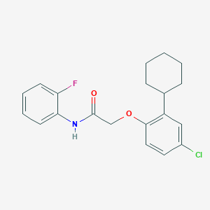 molecular formula C20H21ClFNO2 B11082690 2-(4-chloro-2-cyclohexylphenoxy)-N-(2-fluorophenyl)acetamide 