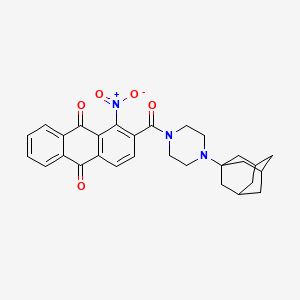 molecular formula C29H29N3O5 B11082695 2-{[4-(1-Adamantyl)piperazino]carbonyl}-1-nitroanthra-9,10-quinone 