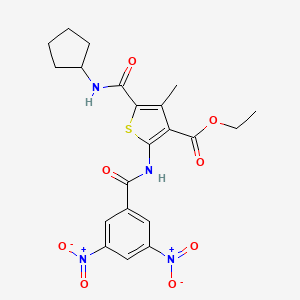 Ethyl 5-(cyclopentylcarbamoyl)-2-{[(3,5-dinitrophenyl)carbonyl]amino}-4-methylthiophene-3-carboxylate