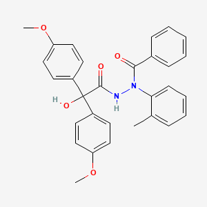 N'-{hydroxy[bis(4-methoxyphenyl)]acetyl}-N-(2-methylphenyl)benzohydrazide