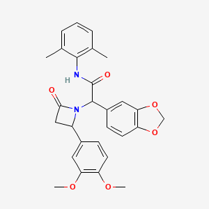 2-(1,3-benzodioxol-5-yl)-2-[2-(3,4-dimethoxyphenyl)-4-oxoazetidin-1-yl]-N-(2,6-dimethylphenyl)acetamide