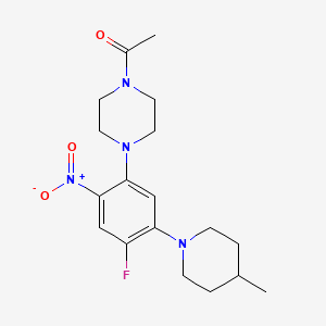 1-(4-[4-Fluoro-5-(4-methylpiperidin-1-yl)-2-nitrophenyl]piperazin-1-yl)ethan-1-one