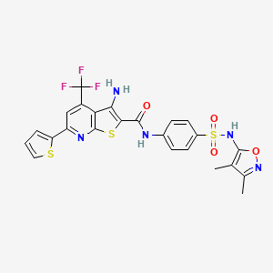 3-amino-N-{4-[(3,4-dimethyl-1,2-oxazol-5-yl)sulfamoyl]phenyl}-6-(thiophen-2-yl)-4-(trifluoromethyl)thieno[2,3-b]pyridine-2-carboxamide