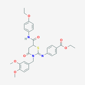 ethyl 4-({(2Z)-3-(3,4-dimethoxybenzyl)-6-[(4-ethoxyphenyl)carbamoyl]-4-oxo-1,3-thiazinan-2-ylidene}amino)benzoate