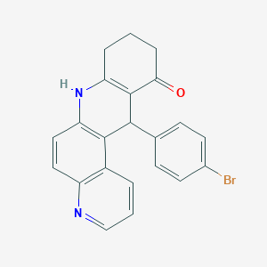 molecular formula C22H17BrN2O B11082819 12-(4-bromophenyl)-8,9,10,12-tetrahydrobenzo[b][4,7]phenanthrolin-11(7H)-one 