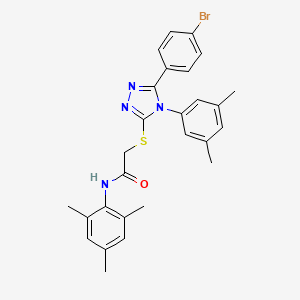 2-{[5-(4-bromophenyl)-4-(3,5-dimethylphenyl)-4H-1,2,4-triazol-3-yl]sulfanyl}-N-(2,4,6-trimethylphenyl)acetamide