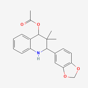 molecular formula C20H21NO4 B11082830 2-(1,3-Benzodioxol-5-yl)-3,3-dimethyl-1,2,3,4-tetrahydroquinolin-4-yl acetate 