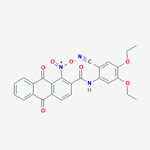 N-(2-cyano-4,5-diethoxyphenyl)-1-nitro-9,10-dioxo-9,10-dihydroanthracene-2-carboxamide