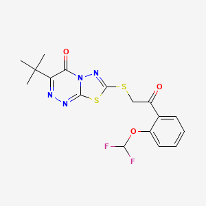 3-tert-butyl-7-({2-[2-(difluoromethoxy)phenyl]-2-oxoethyl}sulfanyl)-4H-[1,3,4]thiadiazolo[2,3-c][1,2,4]triazin-4-one