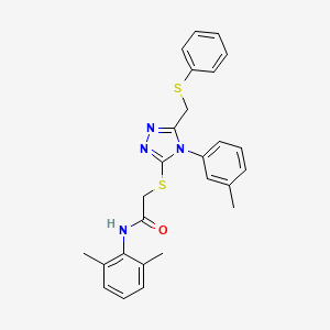 N-(2,6-dimethylphenyl)-2-({4-(3-methylphenyl)-5-[(phenylsulfanyl)methyl]-4H-1,2,4-triazol-3-yl}sulfanyl)acetamide