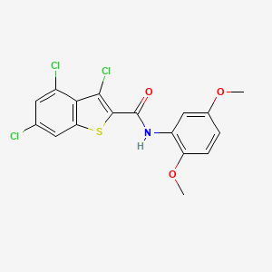 molecular formula C17H12Cl3NO3S B11082857 3,4,6-trichloro-N-(2,5-dimethoxyphenyl)-1-benzothiophene-2-carboxamide 