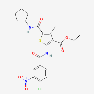 Ethyl 2-{[(4-chloro-3-nitrophenyl)carbonyl]amino}-5-(cyclopentylcarbamoyl)-4-methylthiophene-3-carboxylate