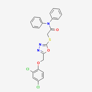 2-({5-[(2,4-dichlorophenoxy)methyl]-1,3,4-oxadiazol-2-yl}sulfanyl)-N,N-diphenylacetamide