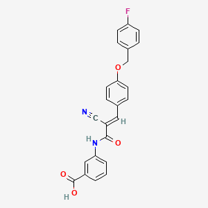 molecular formula C24H17FN2O4 B11082906 3-[[(E)-2-cyano-3-[4-[(4-fluorophenyl)methoxy]phenyl]prop-2-enoyl]amino]benzoic acid 