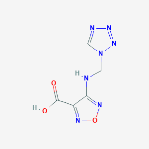 molecular formula C5H5N7O3 B11082926 4-[(Tetrazol-1-ylmethyl)-amino]-furazan-3-carboxylic acid 