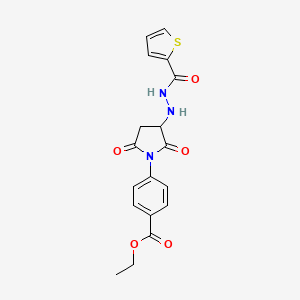 Ethyl 4-{2,5-dioxo-3-[2-(thiophen-2-ylcarbonyl)hydrazinyl]pyrrolidin-1-yl}benzoate