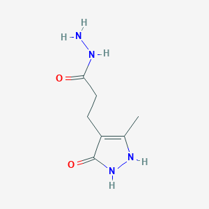 molecular formula C7H12N4O2 B11082939 3-(5-hydroxy-3-methyl-1H-pyrazol-4-yl)propanehydrazide 