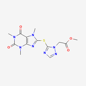 [5-(1,3,7-Trimethyl-2,6-dioxo-2,3,6,7-tetrahydro-1H-purin-8-ylsulfanyl)-[1,2,4]triazol-1-yl]acetic acid, methyl ester