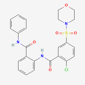 molecular formula C24H22ClN3O5S B11082952 2-chloro-5-(morpholin-4-ylsulfonyl)-N-[2-(phenylcarbamoyl)phenyl]benzamide 