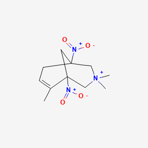 molecular formula C11H18N3O4+ B11082955 3,3,6-Trimethyl-1,5-dinitro-3-azoniabicyclo[3.3.1]non-6-ene 