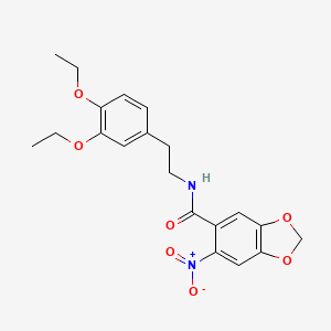 N-[2-(3,4-diethoxyphenyl)ethyl]-6-nitro-1,3-benzodioxole-5-carboxamide