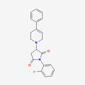 molecular formula C21H19FN2O2 B11082995 1-(2-fluorophenyl)-3-(4-phenyl-3,6-dihydropyridin-1(2H)-yl)pyrrolidine-2,5-dione 